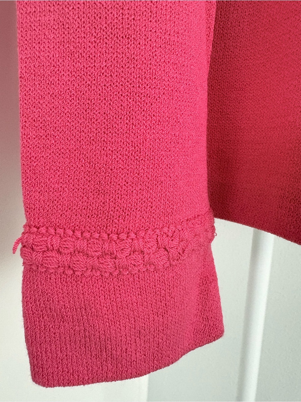 St. John Hot Pink Zip-Front Knit Blazer with Gold Buttons - Picture 2 of 5